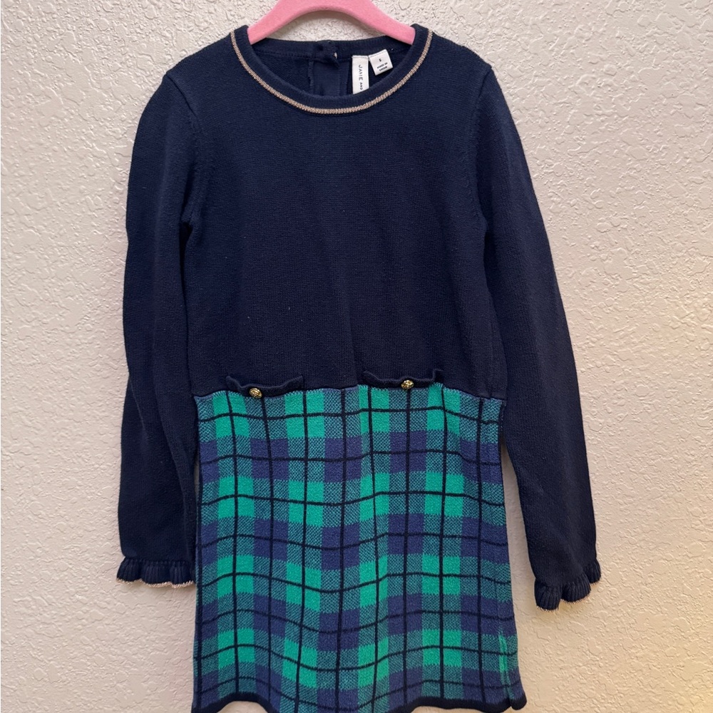 Janie and Jack Navy Sweater with Gold Trim